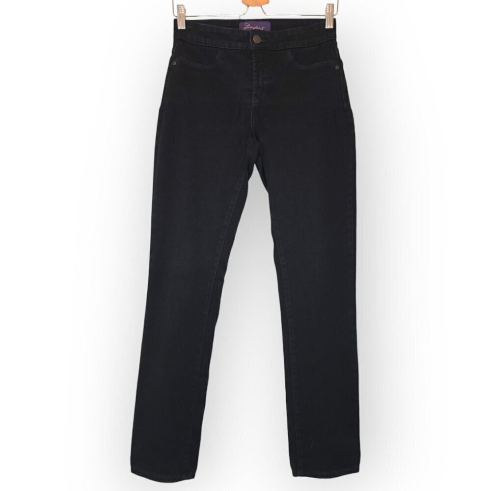 NYDJ Jeans Women 2 Black Jegging Legging‎ High Rise Lift Tuck Retro Faux Pockets